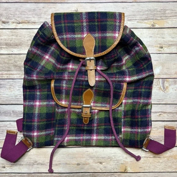 Boden Plaid Wool Backpack - Picture 1 of 4